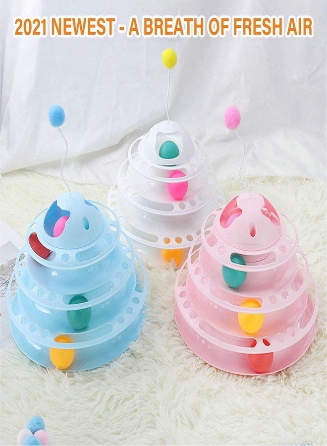 KittuPet لعبة كيتو بيت للقطط، أبراج من 4 مستويات مع مسار دائري وبكرة متحركة، لعبة تفاعلية للقطط الصغيرة والكبيرة - Image 4